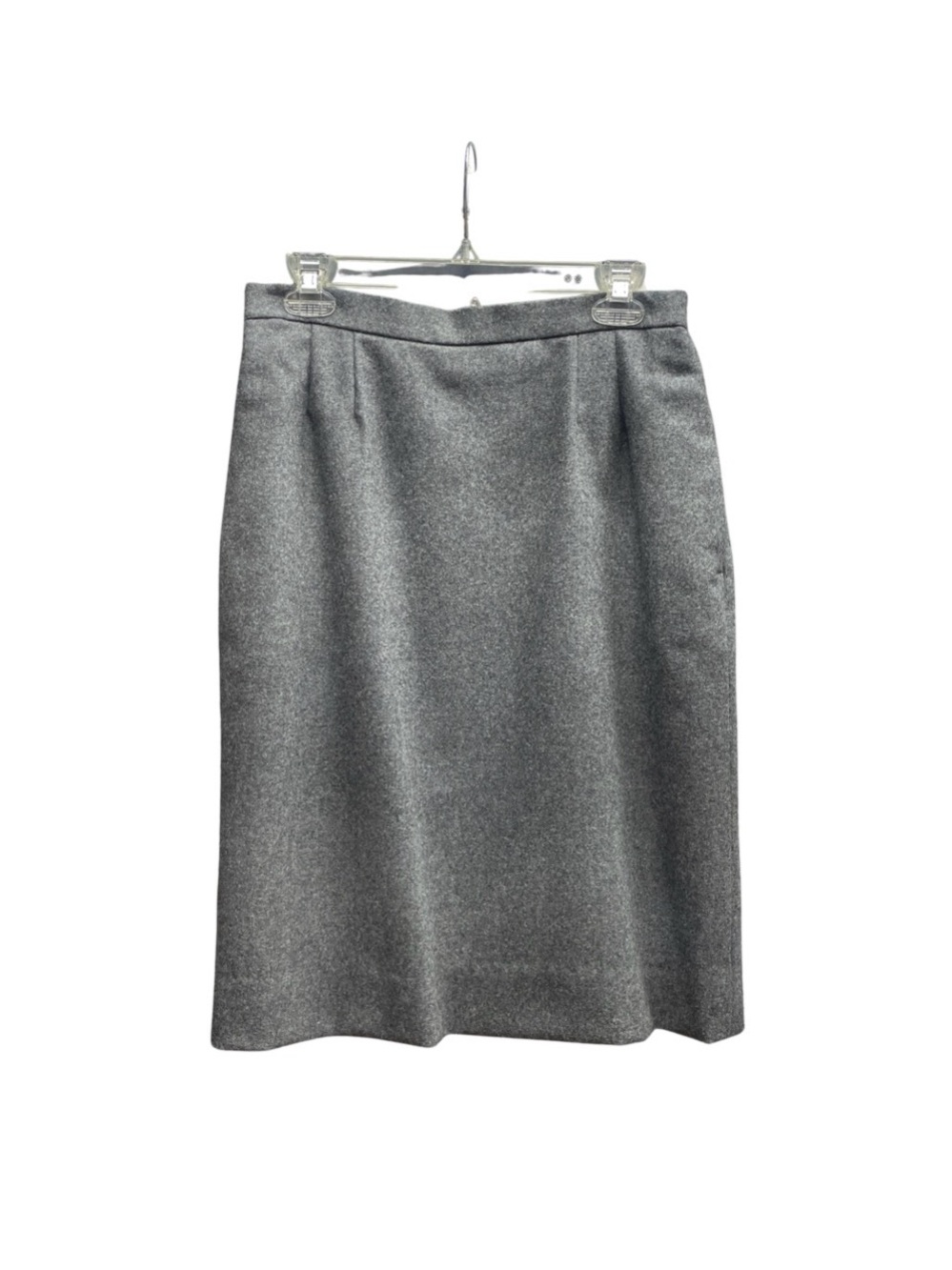 Vintage Michele Gray Wool Pencil Skirt With Pockets Sz 14